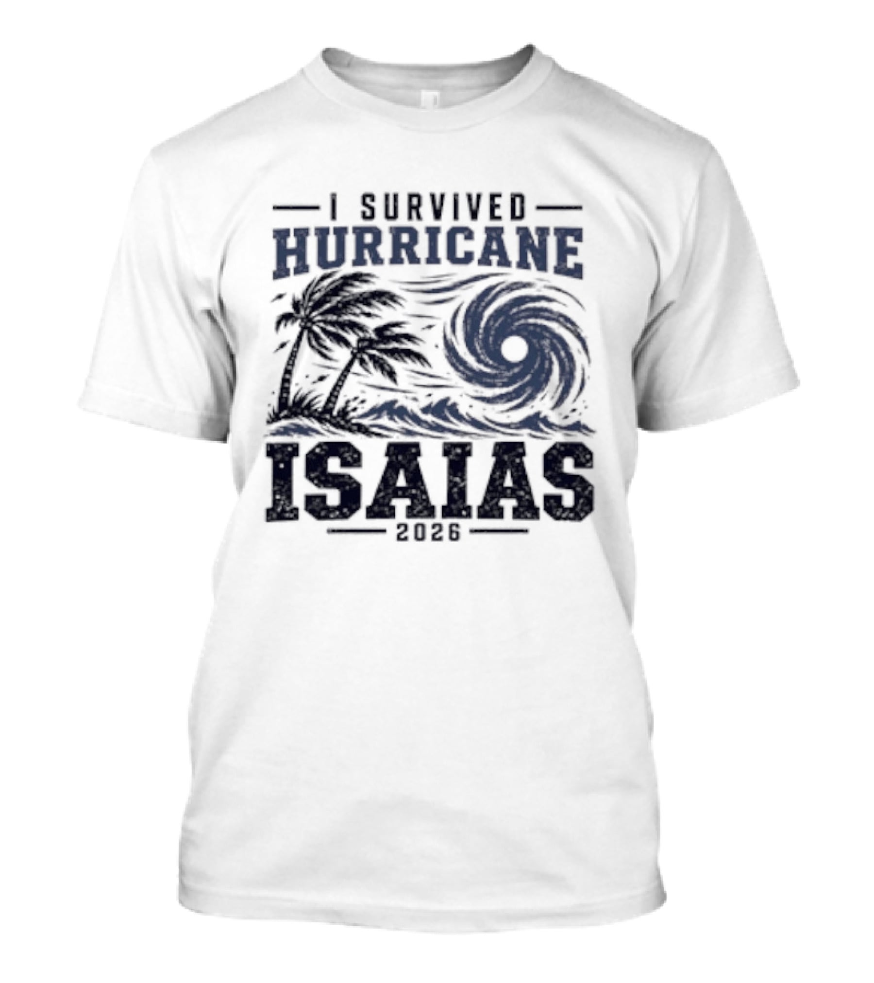 I Survived Hurricane Isaias 2026 Palm Trees Stormy Waves T-Shirt