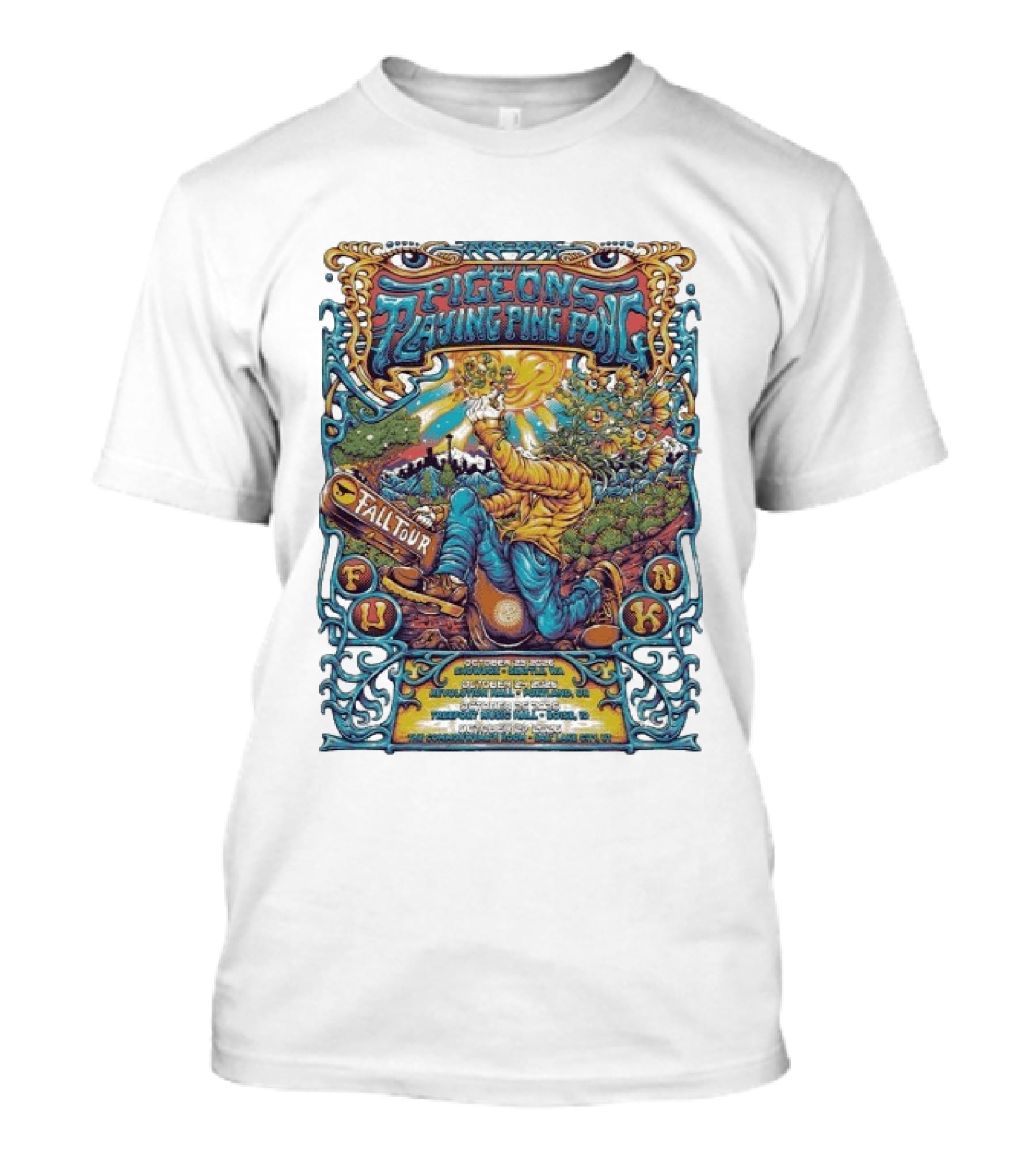 Pigeons Playing Ping Pong Fall Tour 2026 October 23 27 Seattle Portland Boise Salt Lake City Flower Man T-Shirt