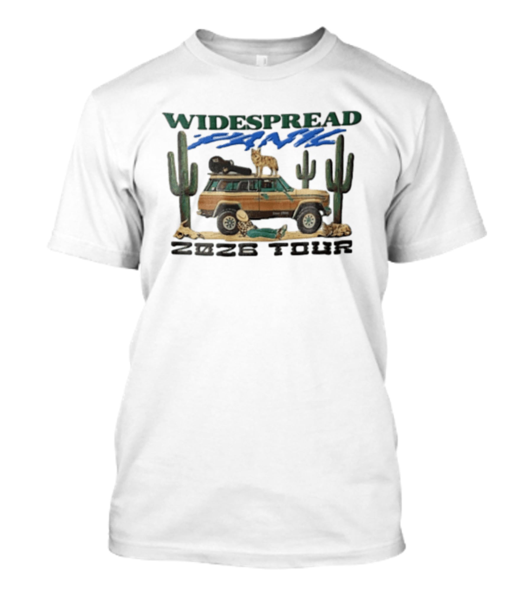 Widespread Panic 2026 Tour Vintage Desert Scene Jeep Cactus 1986 T-Shirt
