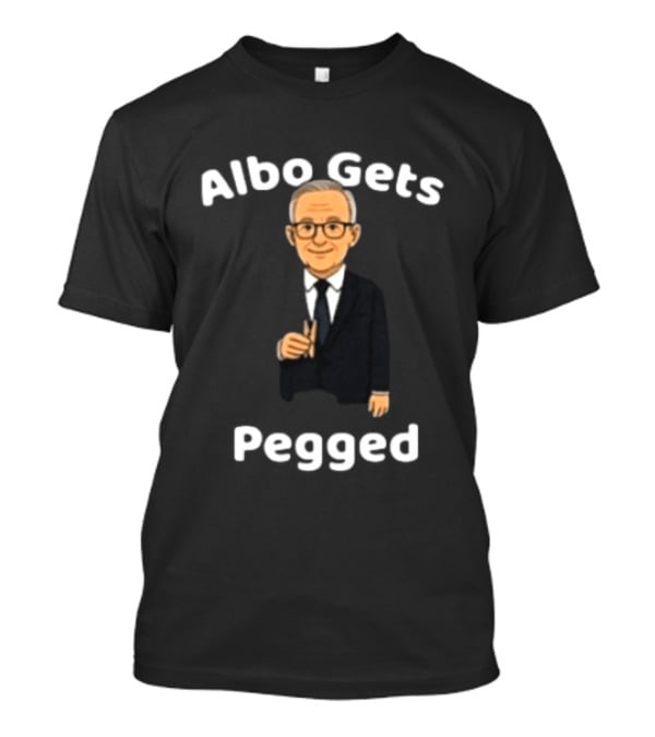 Albo Gets Pegged Cartoon Character Wearing Glasses Black Suit T-Shirt