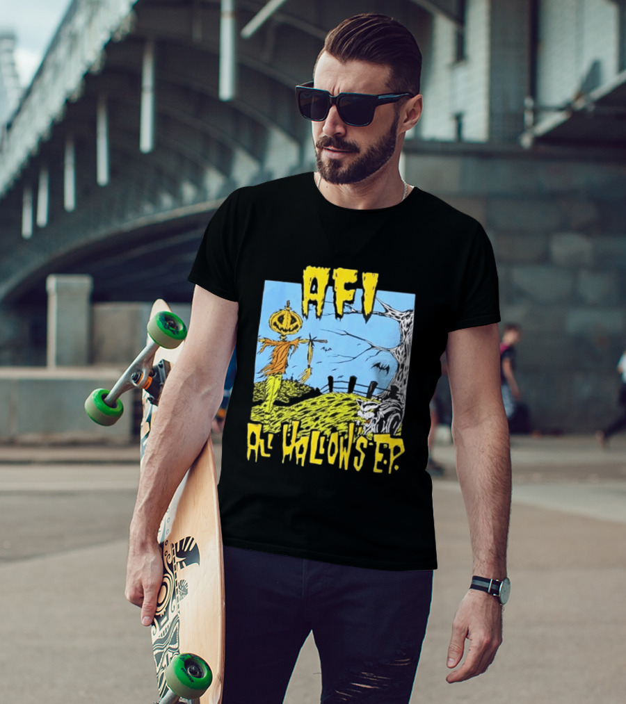 AFI All Hallow's E.P Scarecrow And Bats T-Shirt
