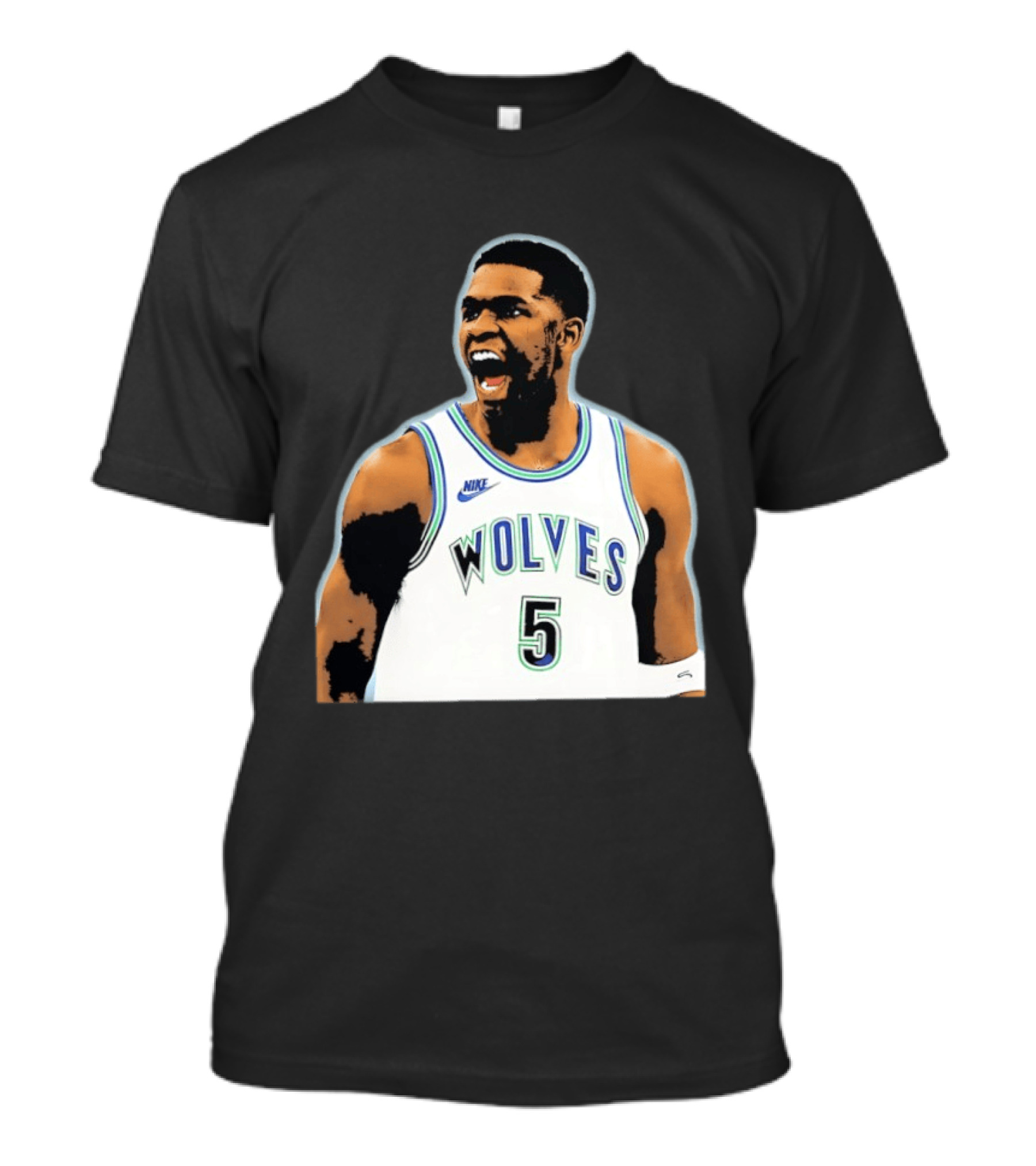 Anthony Edwards Minnesota Timberwolves Number 5 Roaring Nike Wolves T-Shirt