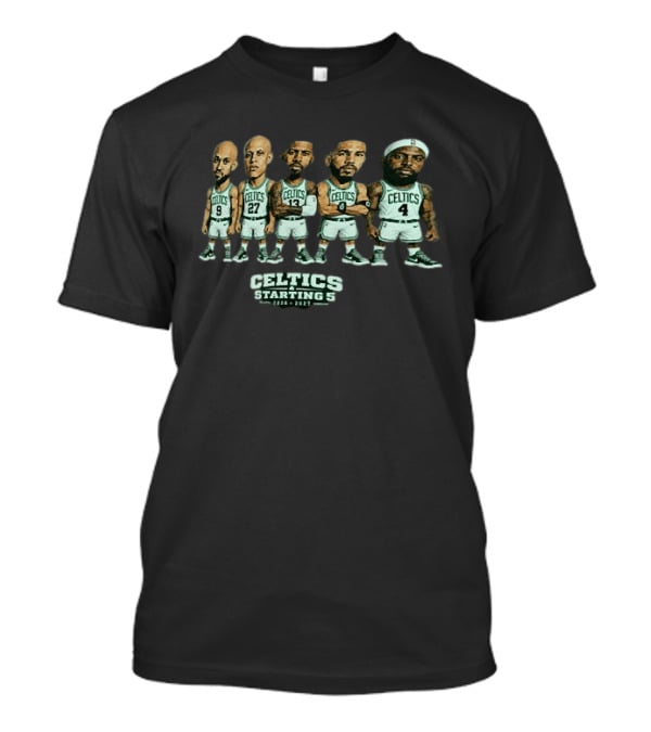 Boston Celtics Starting 5 Cartoon 2026 2027 T-Shirt