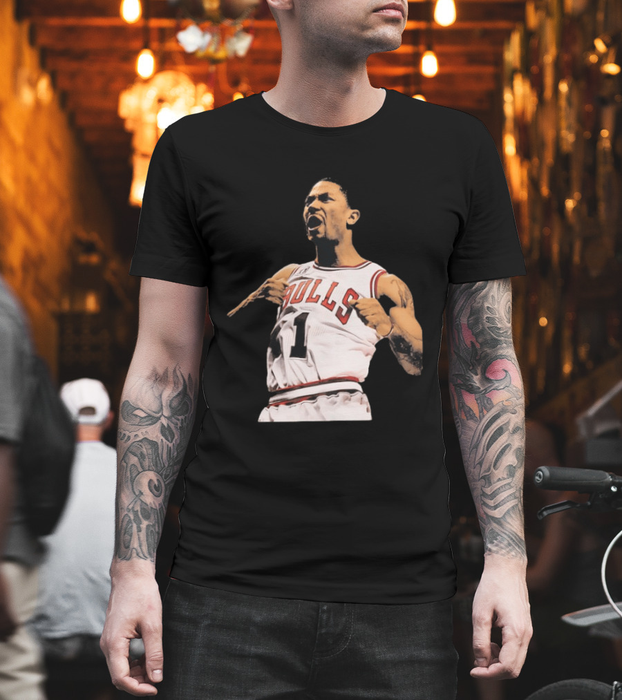Derrick Rose Chicago Bulls 1 Jersey Bulls Uniform Basketball T-Shirt