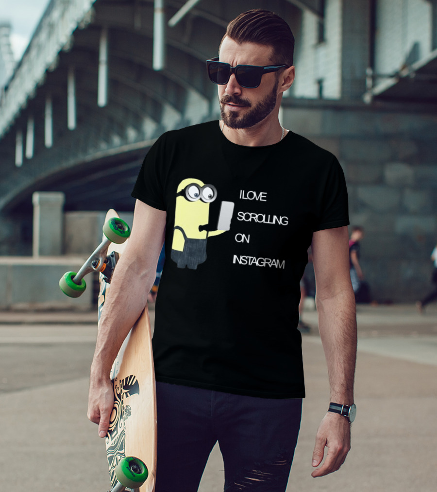 Goonmanpercy Shop I Love Scrolling On Instagram Minion T-Shirt