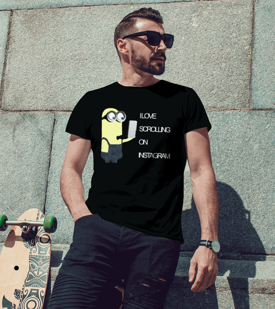 Goonmanpercy Shop I Love Scrolling On Instagram Minion T-Shirt
