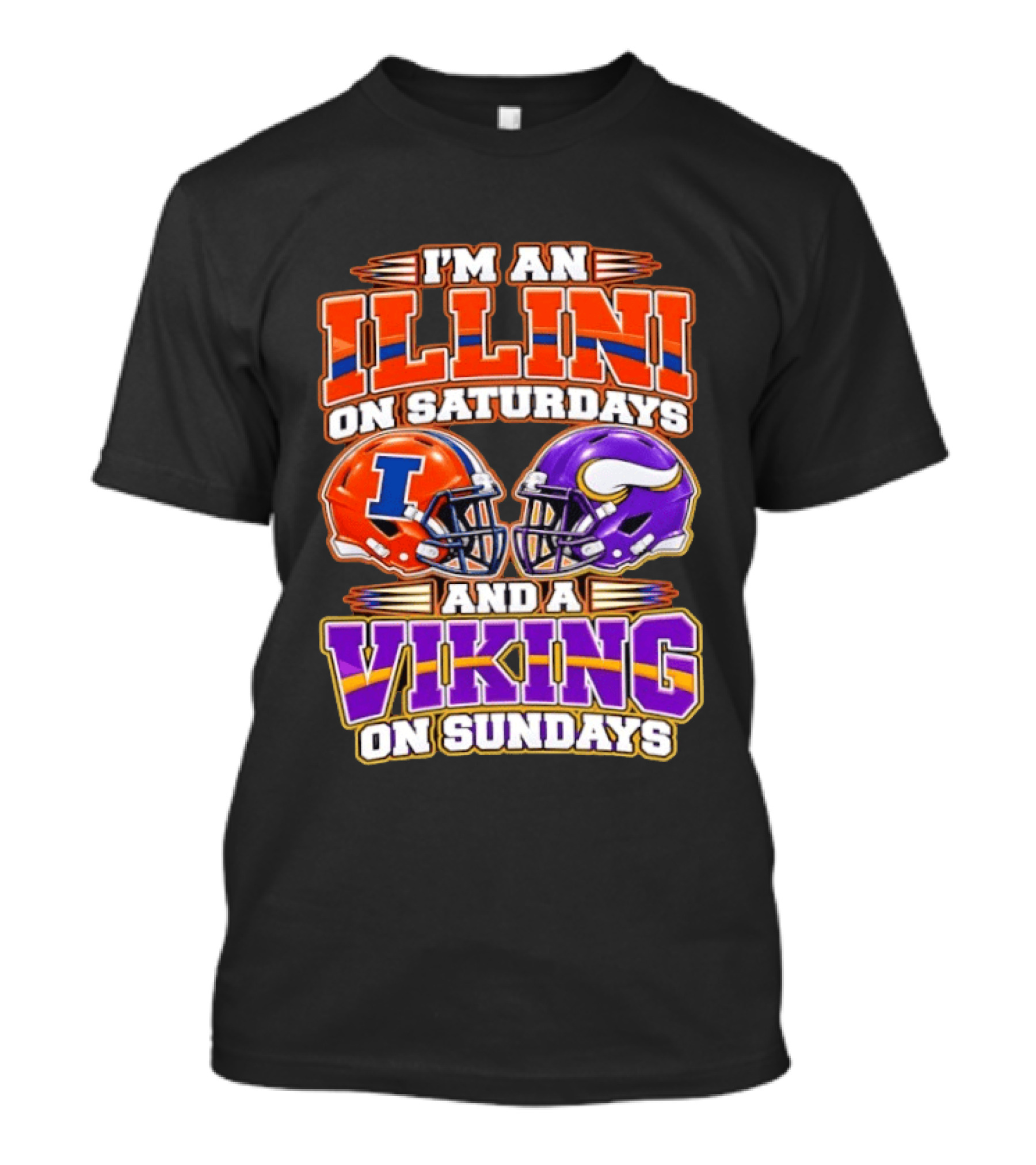 I'm An Illini On Saturdays And A Viking On Sundays Helmet T-Shirt