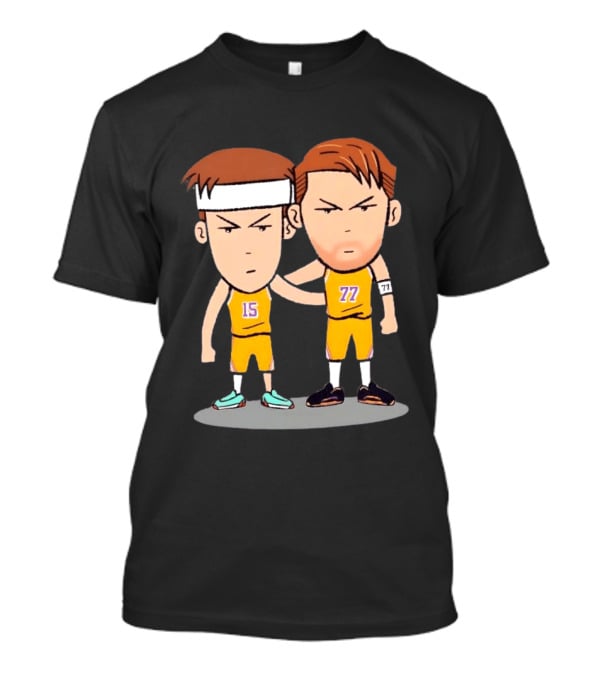 Luka Doncic 77 Austin Reaves 15 Cartoon Characters Duo T-Shirt