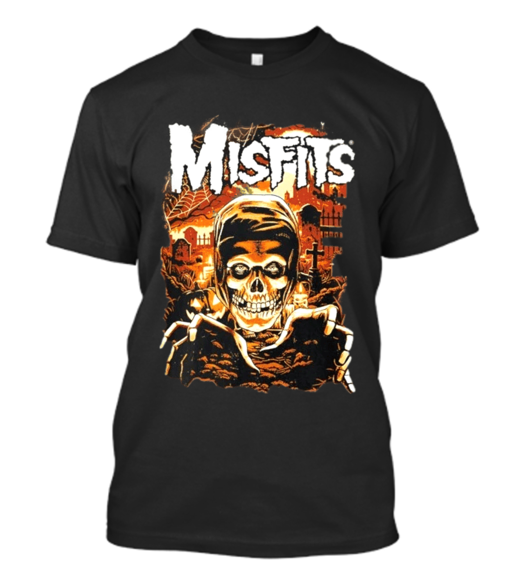 Misfits Fiend Skull Graveyard Horror Scene T-Shirt