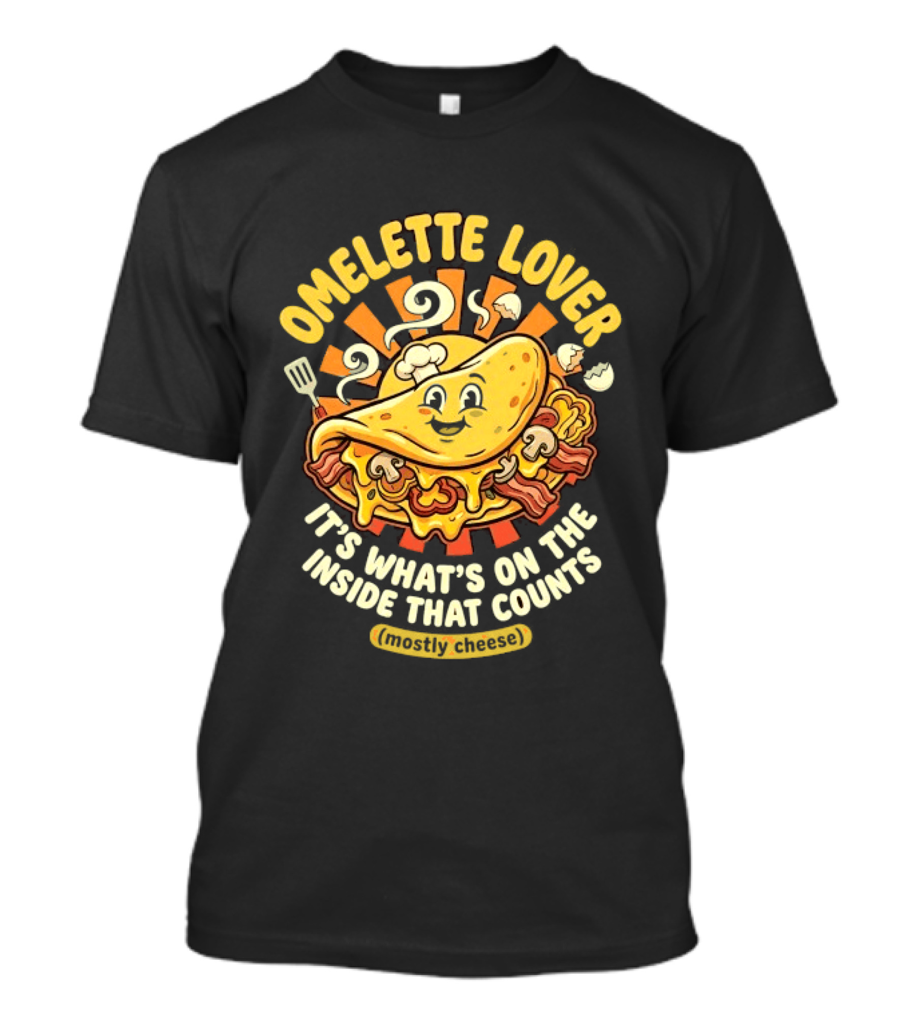 Omelette Lover It's What's On The Inside That Counts Breakfast Jokes Chef T-Shirt