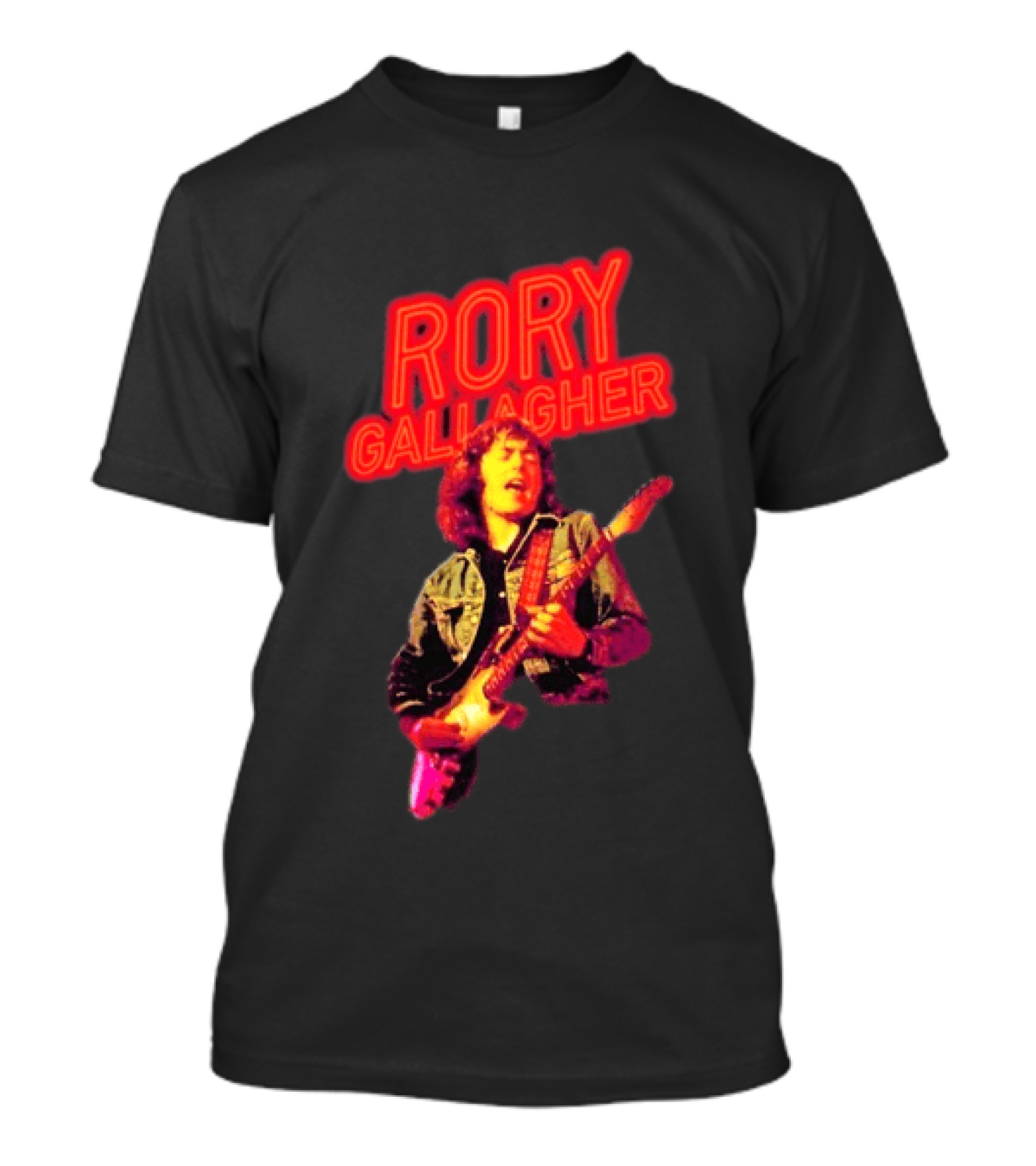 Rory Gallagher Neon Rock Guitar T-Shirt