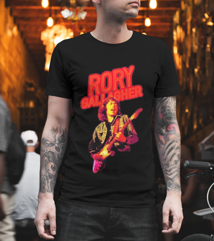 Rory Gallagher Neon Rock Guitar T-Shirt