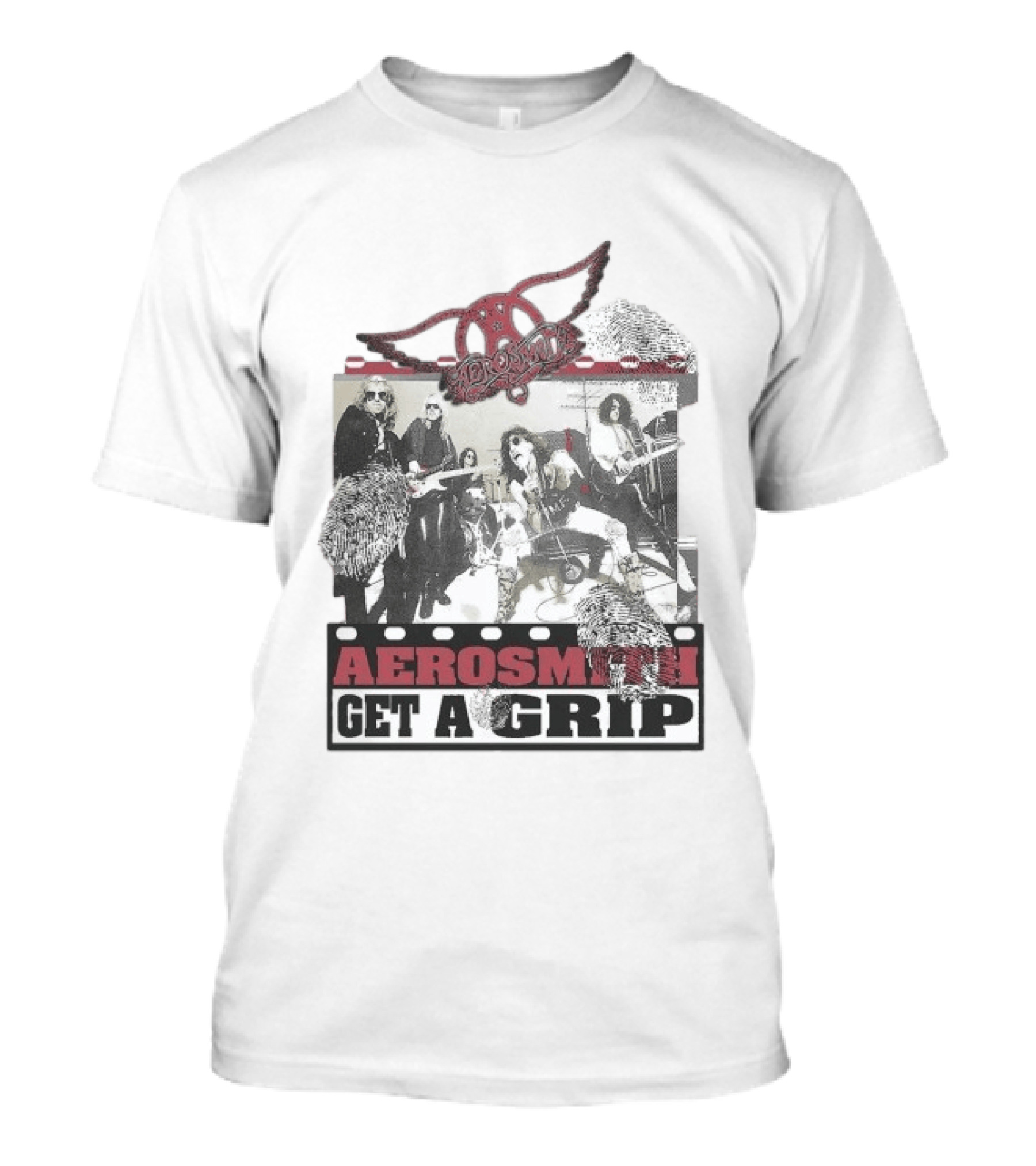 Aerosmith Get A Grip Band Members Photo Wings T-Shirt