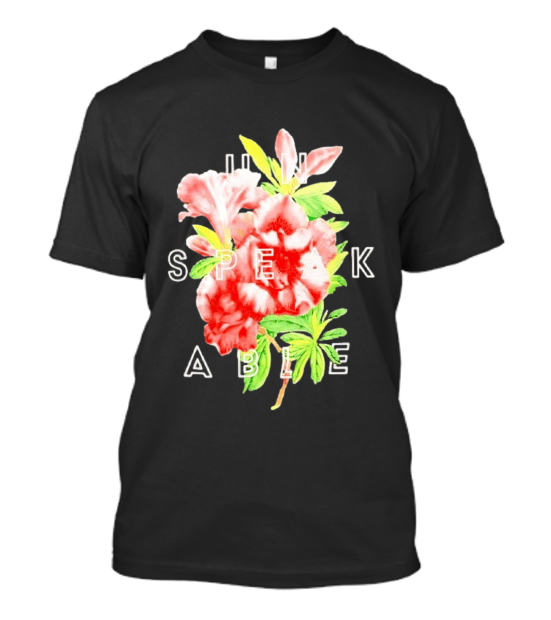 Unspeakable Red And Pink Floral Flowers T-Shirt