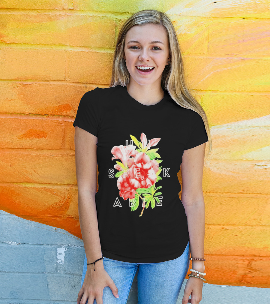 Unspeakable Red And Pink Floral Flowers T-Shirt