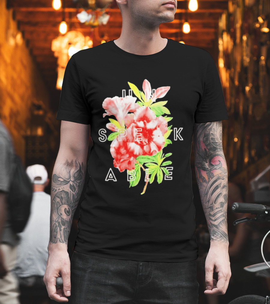 Unspeakable Red And Pink Floral Flowers T-Shirt