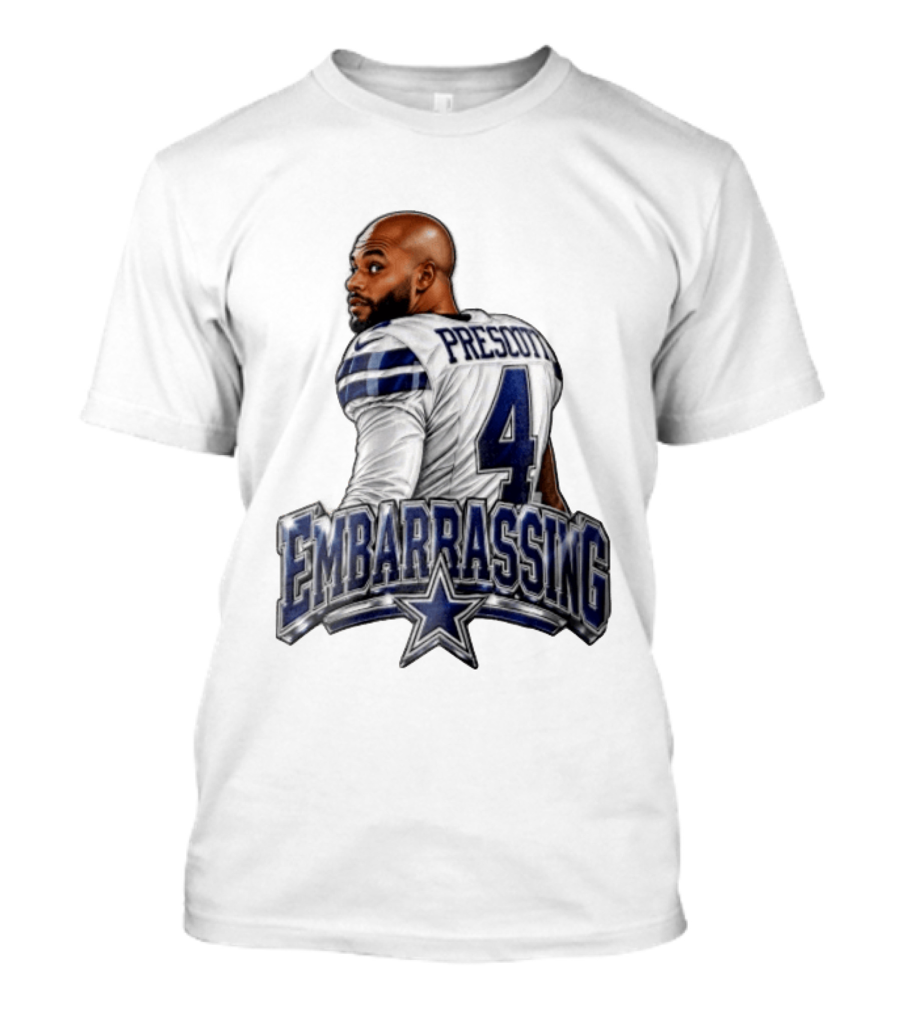 Dallas Cowboys Prescott Embarrassing Football Player Number 4 T-Shirt