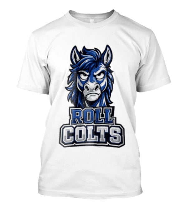 Indianapolis Colts Roll Blue Horse Head Cartoon Colts T-Shirt
