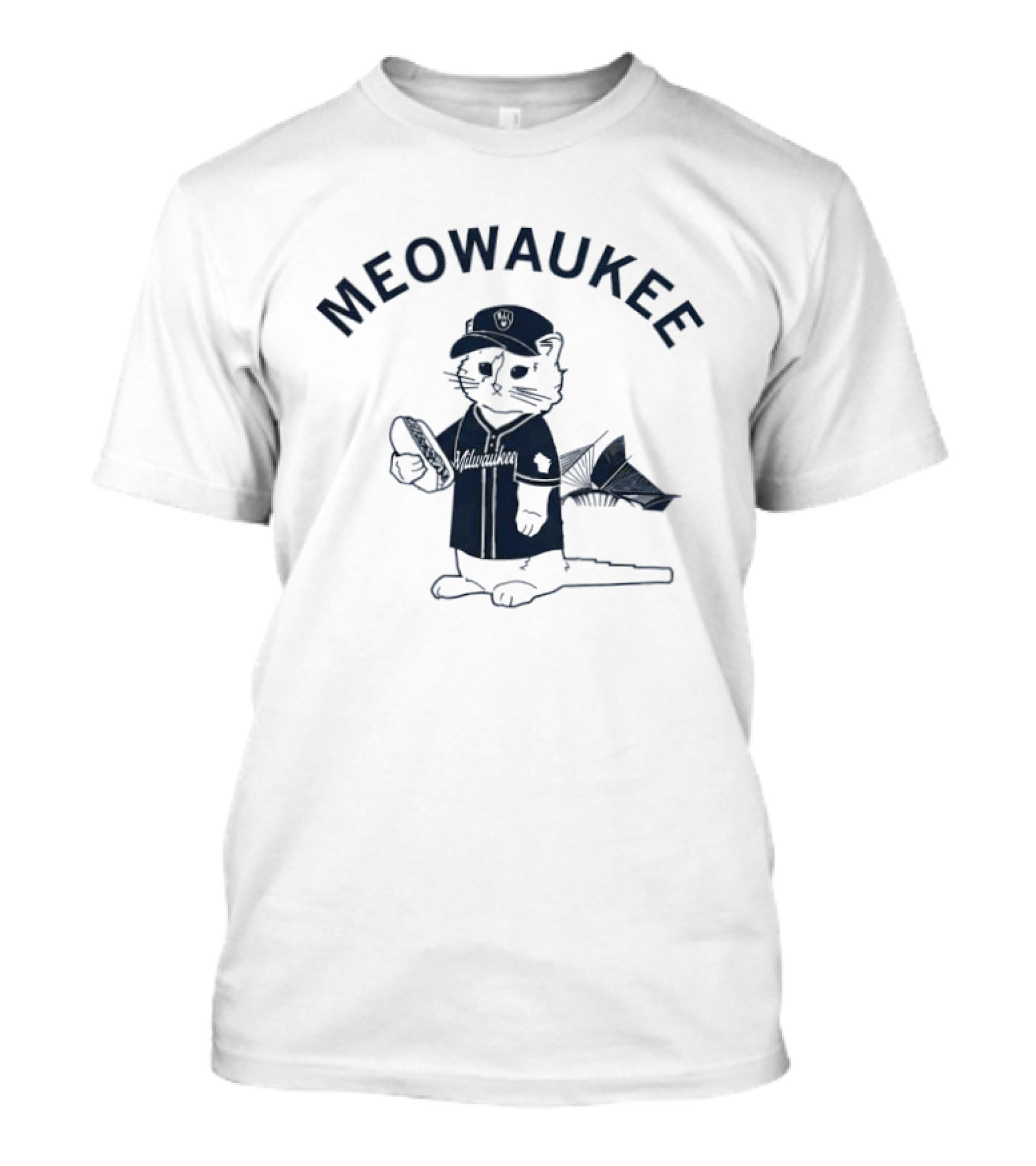 Meowaukee Baseball Cat With Bat And Helmet 2026 T-Shirt