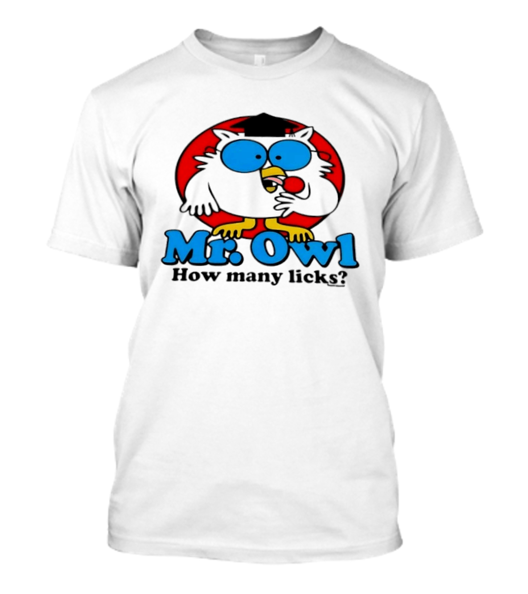 Mr Owl How Many Licks Tootsie Pop Lollipop T-Shirt
