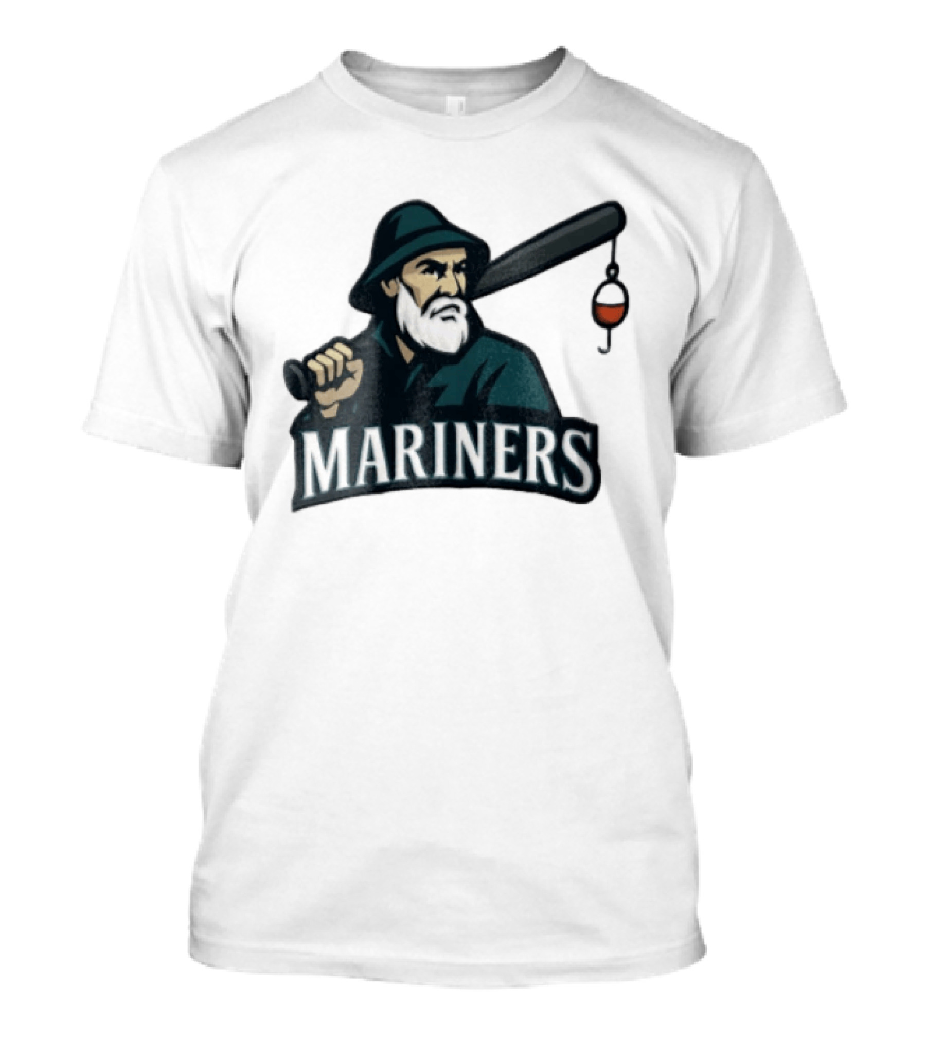 Seattle Mariners Fisherman Baseball Bat Fishing Lure T-Shirt