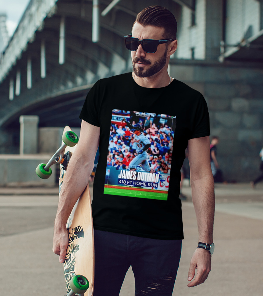 James Outman 2026 Season Detroit Tigers 418 FT Home Run T-Shirt