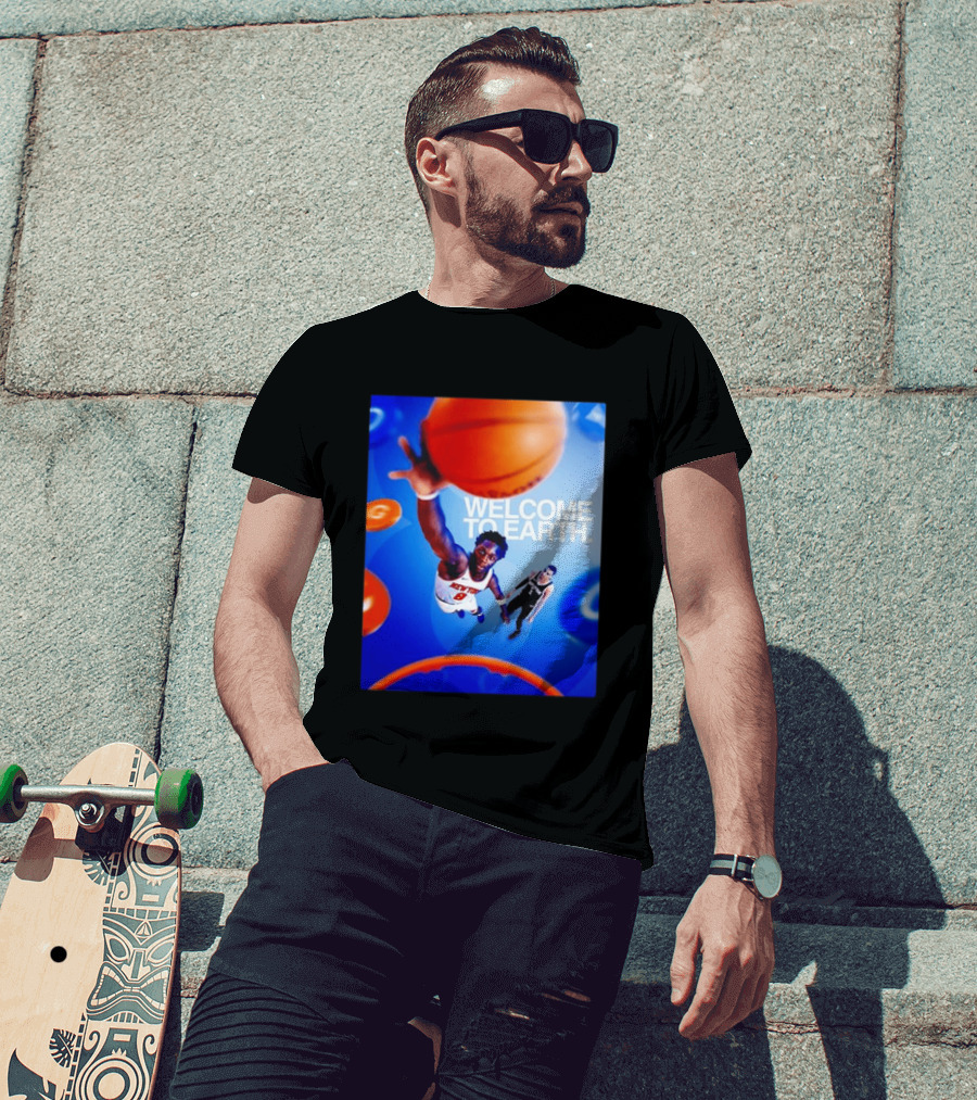 OG Anunoby New York Knicks Welcome To Earth Basketball Moment T-Shirt