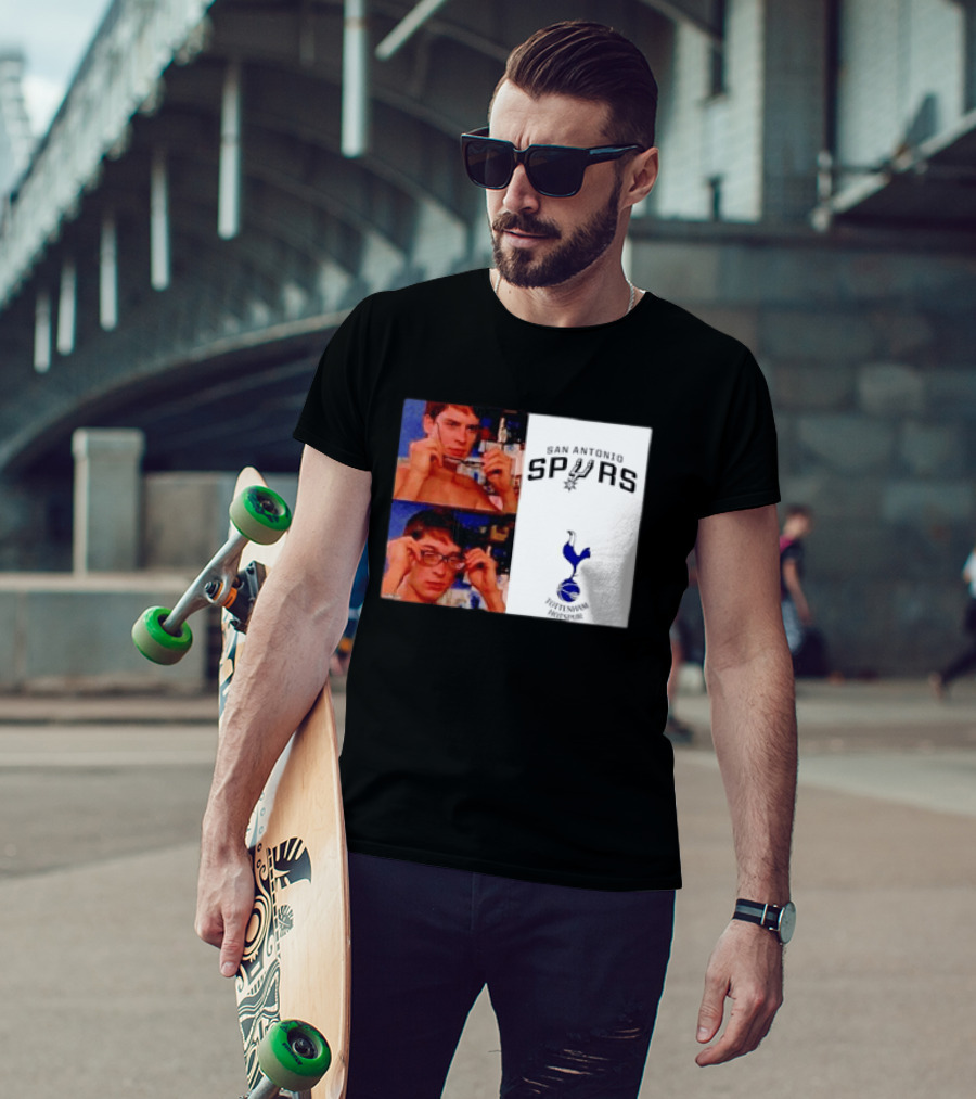 Peter Parker Reading Glasses Meme San Antonio Spurs Tottenham Hotspur T-Shirt
