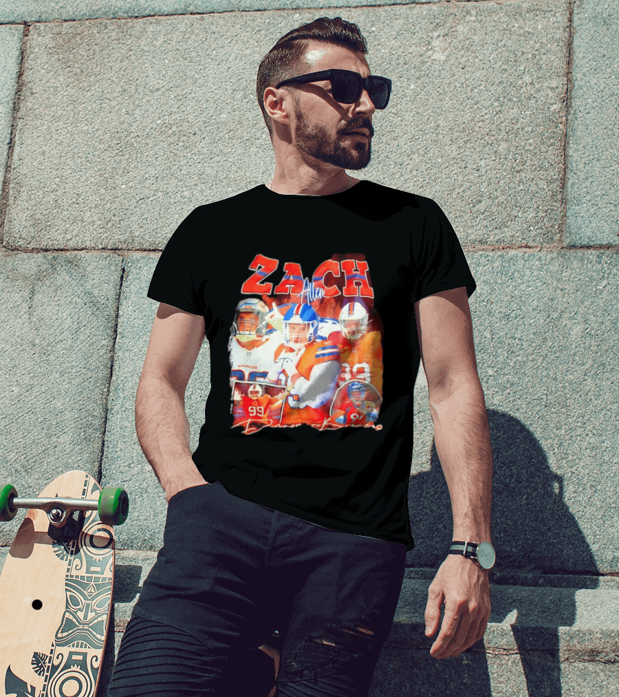Zach Allen 99 Denver Broncos Football Player Collage T-Shirt