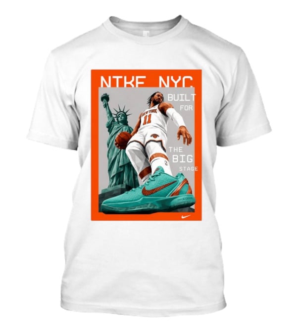 Jalen Brunson New York Knicks NTKE NYC Built For The Big Stage Statue Of Liberty Nike Zoom T-Shirt