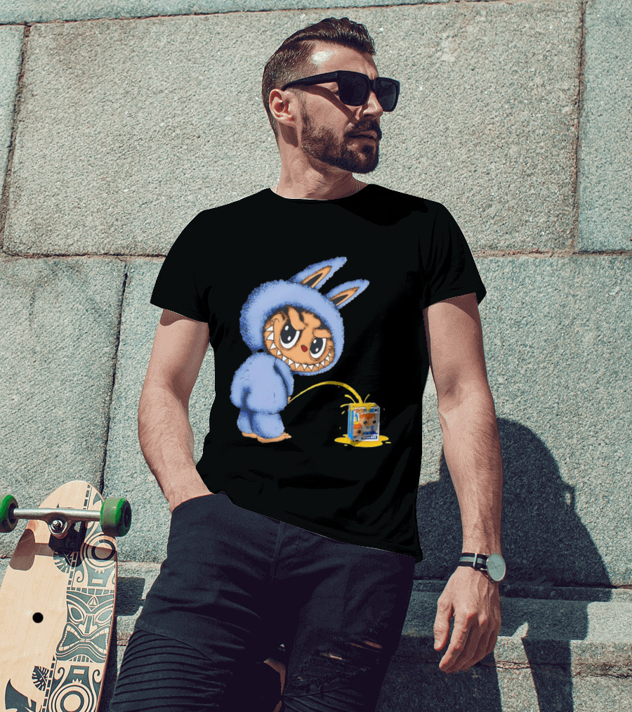 Labubu Peeing On Pop Figures Juice Box Fun Concept T-Shirt