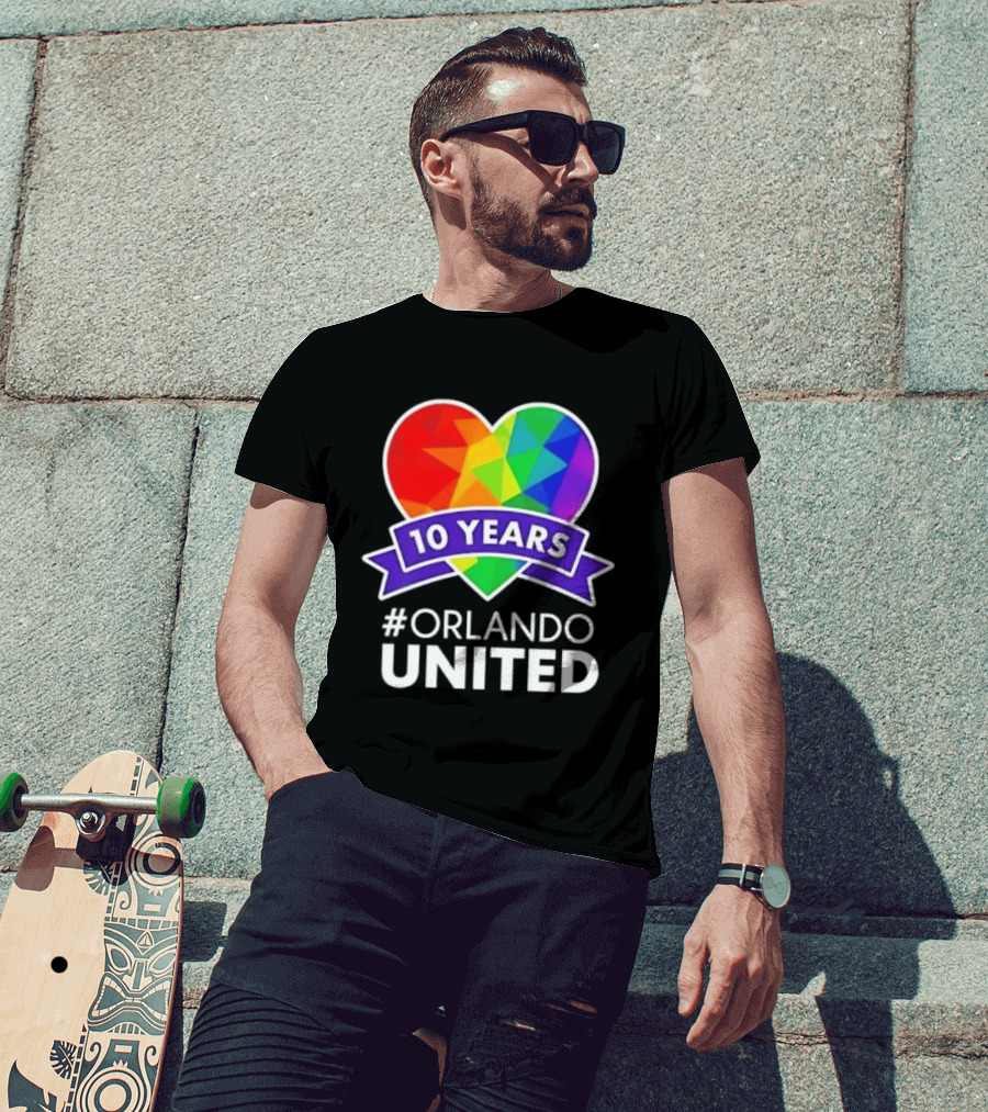 Noah Kahan 10 Years Orlando United Pride Rainbow Heart T-Shirt