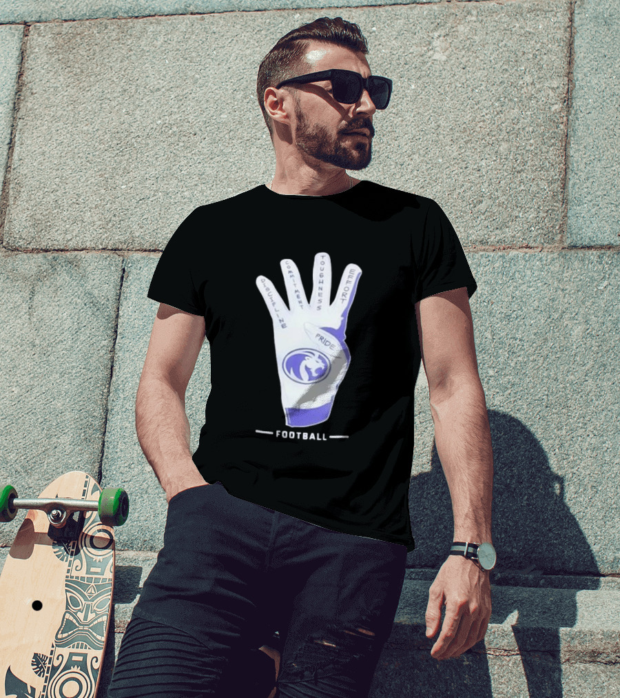 North Alabama Football Discipline Commitment Toughness Effort Pride Glove T-Shirt