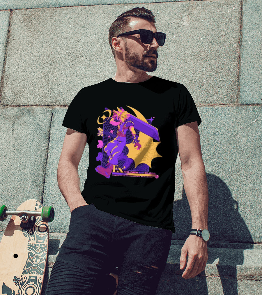 Cloud Strife Ex SOLDIER 1st Class Freelance Avalanche Mercenary Final Fantasy VII T-Shirt