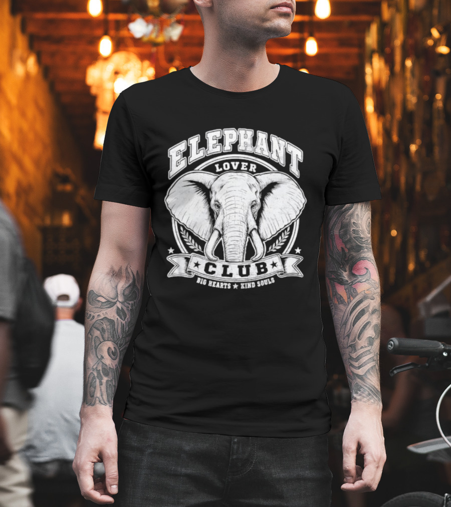 Elephant Lover Club Big Hearts Kind Souls T-Shirt