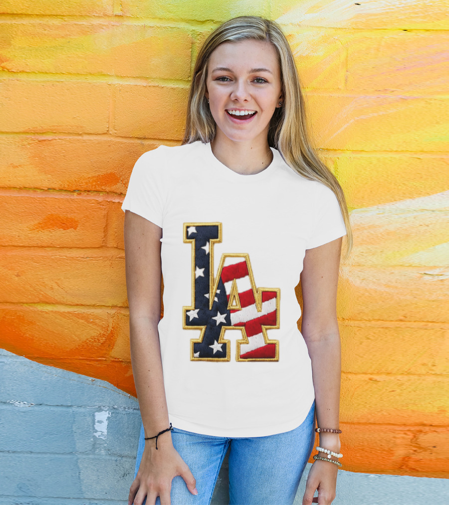 2026 Dodgers 4th Of July LA Stars Stripes T-Shirt