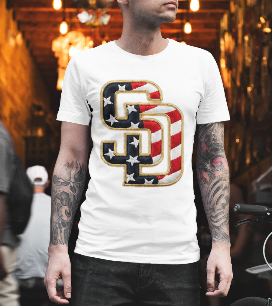 2026 Padres Fourth Of July Stars And Stripes SD T-Shirt
