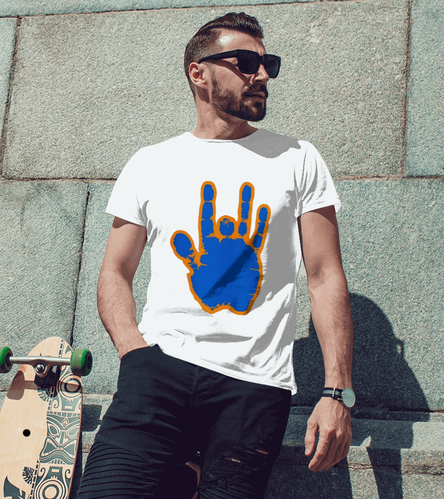 Florida Gators Blue And Orange Handprint Gesture T-Shirt