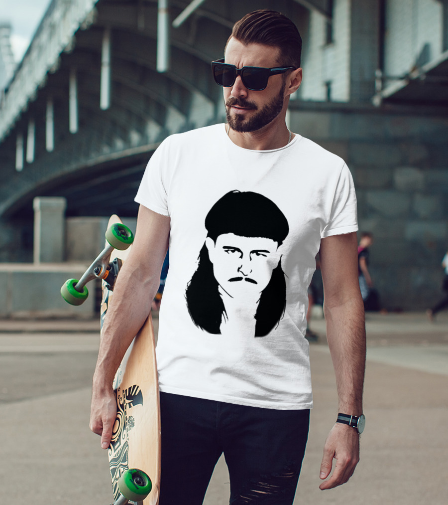 Oliver Tree Black And White Mullet And Mustache T-Shirt