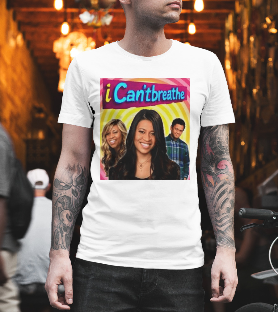 I Cantbreathe Meme Parody With Colorful Background And Smiling Characters T-Shirt