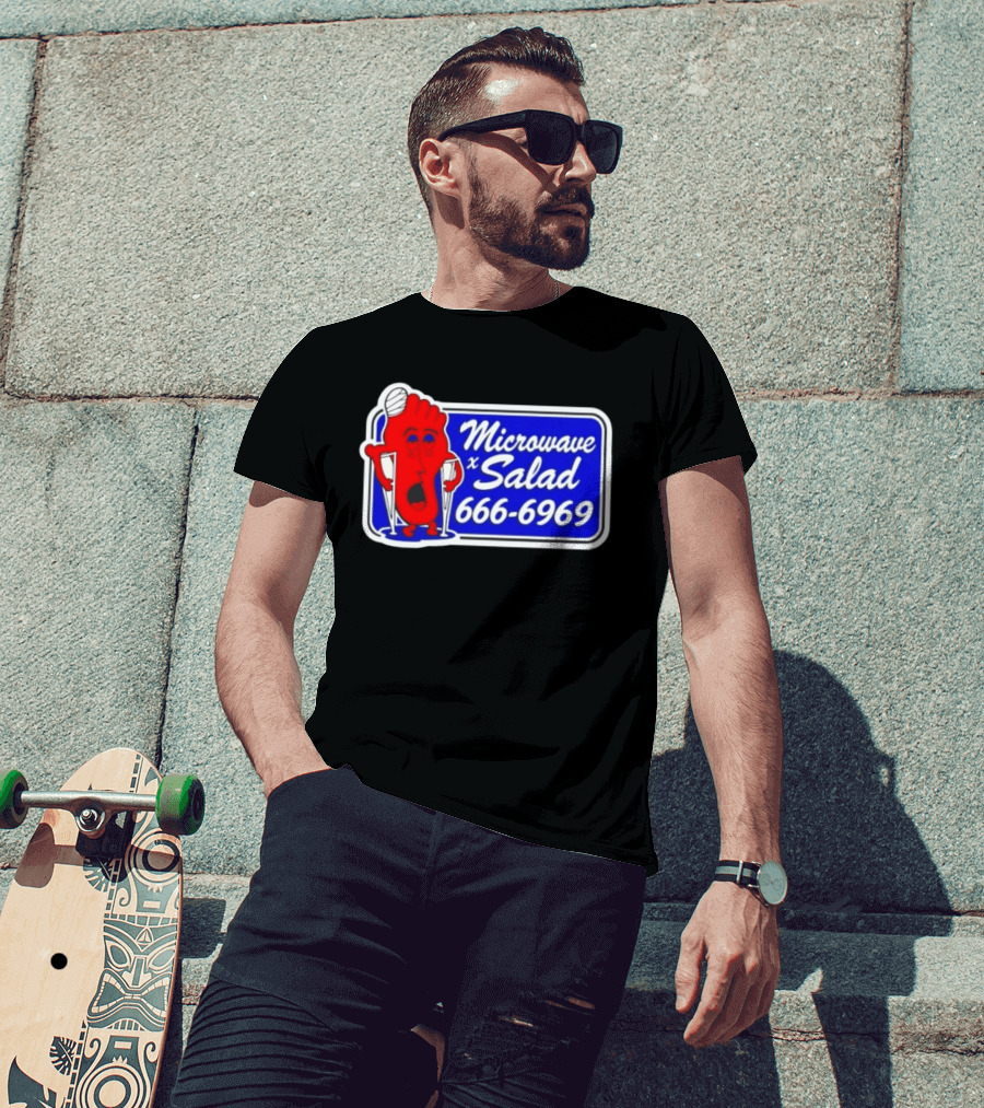 Microwave X Salad 666 6969 Red Foot With Crutches T-Shirt