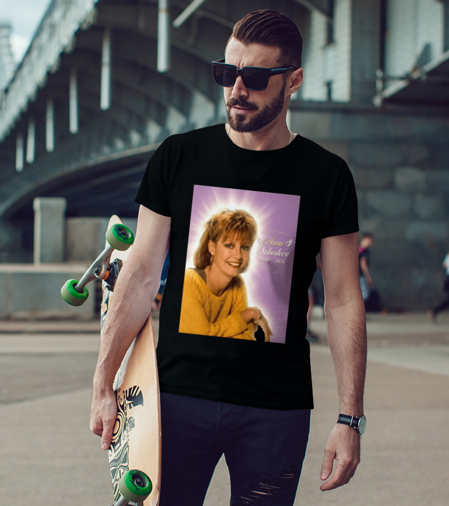 Anne Schedeen 1949 2026 Memorial Image With Angel Wings T-Shirt