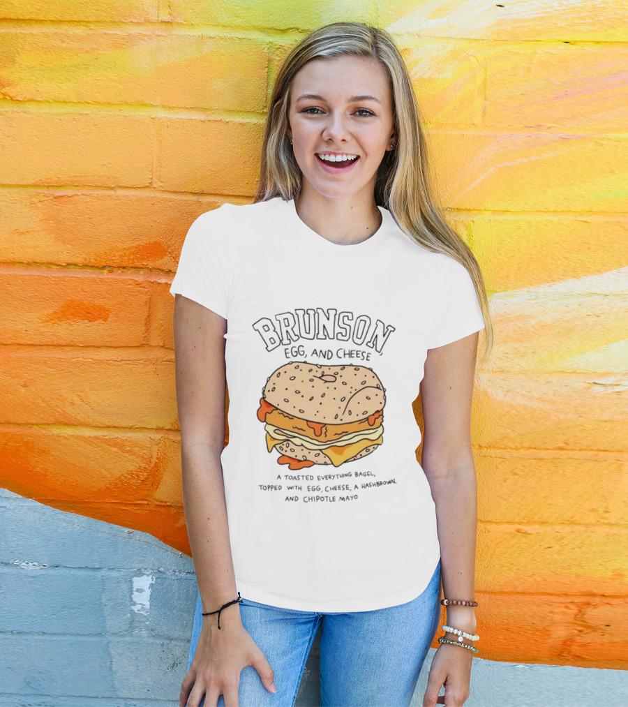 Brunson Egg And Cheese Toasted Everything Bagel With Egg Cheese Hashbrown Chipotle Mayo T-Shirt