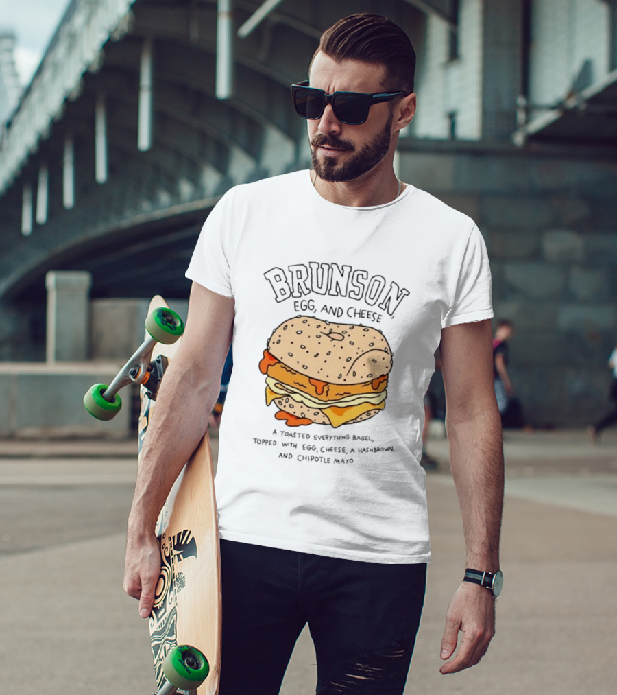 Brunson Egg And Cheese Toasted Everything Bagel With Egg Cheese Hashbrown Chipotle Mayo T-Shirt