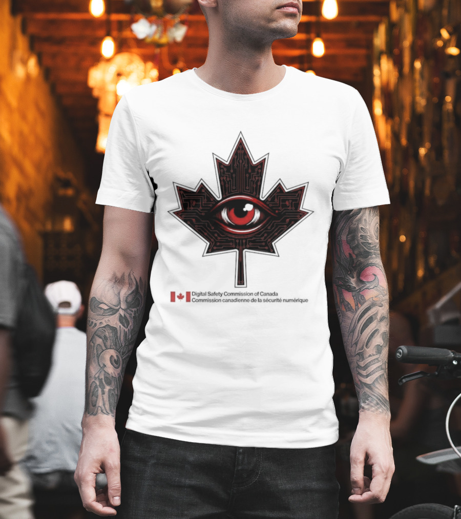 Digital Safety Commission Of Canada Maple Leaf Eye Circuitry T-Shirt
