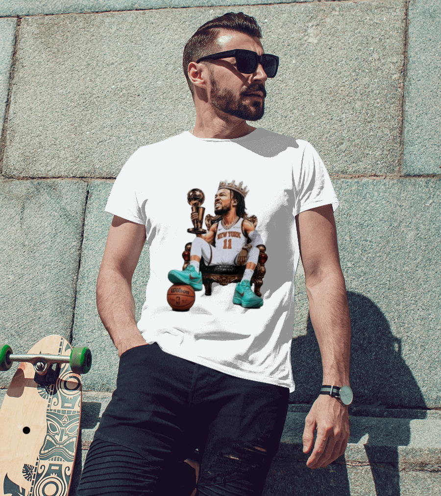 Jalen Brunson New York Crown Trophy Basketball Wilson T-Shirt