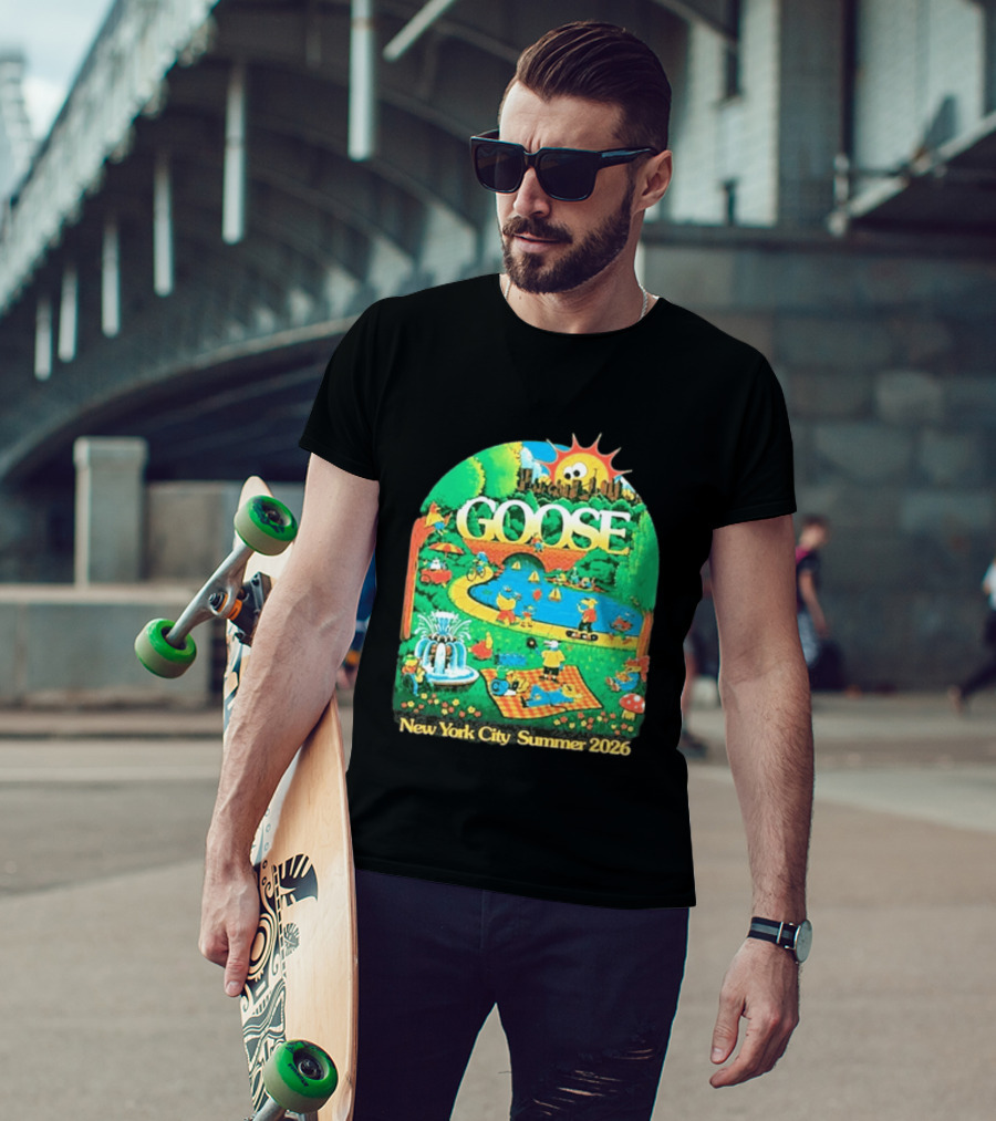 Goose New York City Central Park Summer 2026 Fun Scene T-Shirt