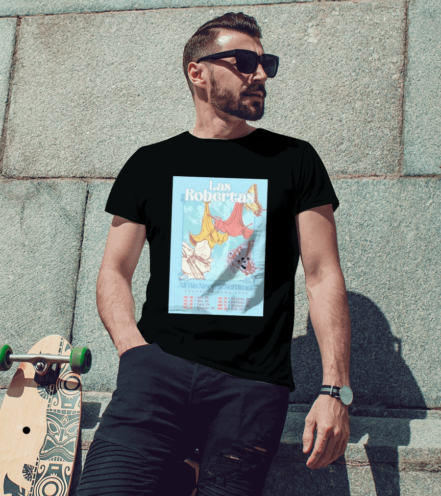 Las Robertas All We Need Is Summer European Tour 2026 Butterfly Floral T-Shirt
