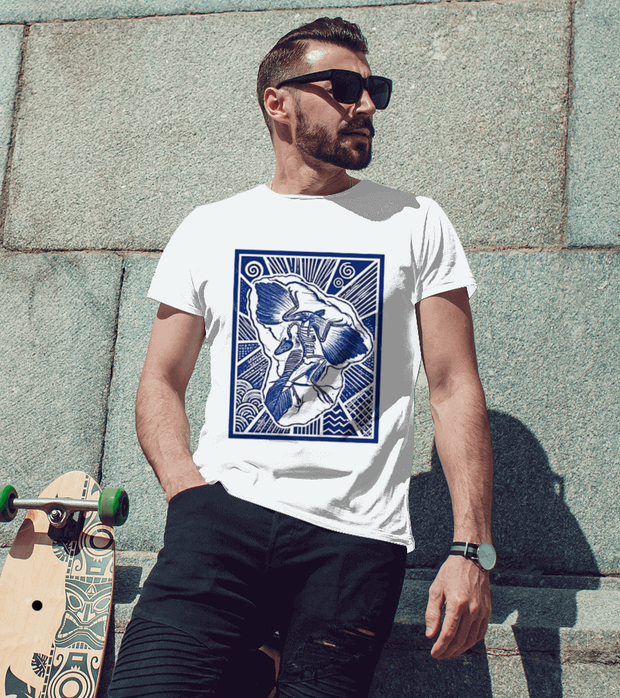 Archaeopteryx Fossil Linocut Prehistoric Bird Paleontology Biology T-Shirt