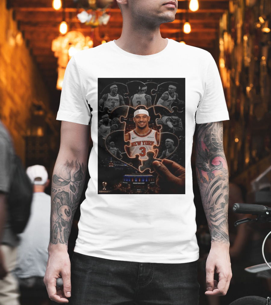 Josh Hart New York Knicks NBA Madison Square Garden Puzzle Image T-Shirt